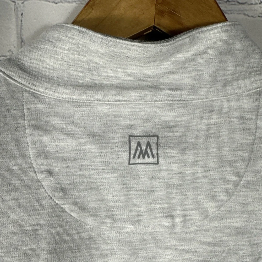 Mizzen+Main Quarter Zip Mens Medium Gray Proflex 1/4 Zip Pullover 1PO-0550 - Picture 5 of 8
